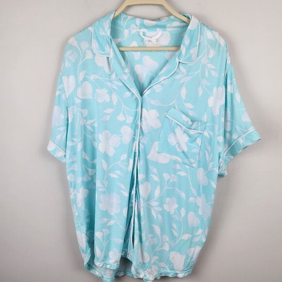 Kate Spade New York pajama top only sz XL short sleeve button up clouds - Picture 2 of 10